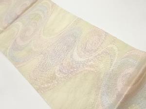 紗 流水模様織出し袋帯